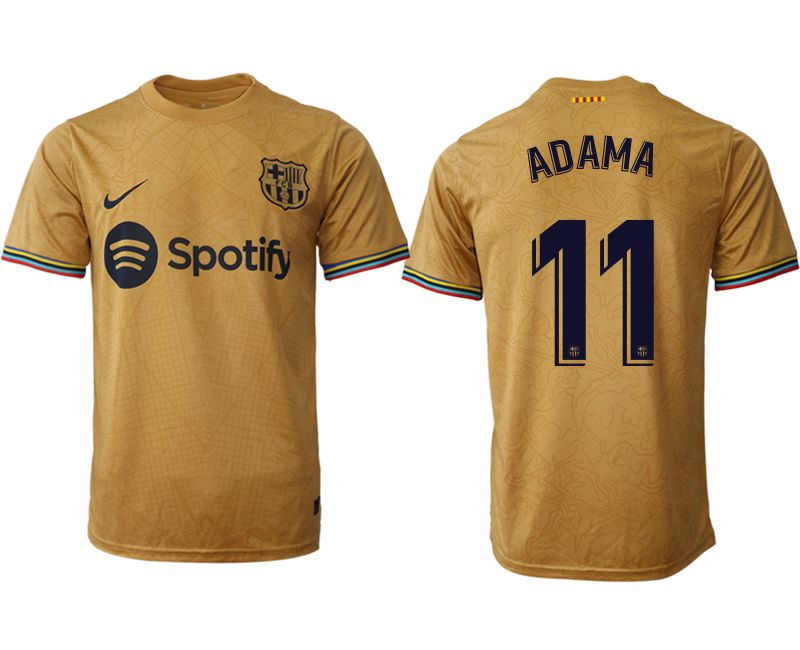 Men 2022-2023 Club Barcelona away aaa version yellow #11 Soccer Jersey->barcelona jersey->Soccer Club Jersey